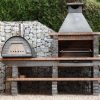 image de la Barbecue en brique et pierre avec four à bois