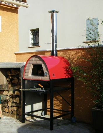 image of wood-burning-pizza-oven-red-maximus-welt-black-stand